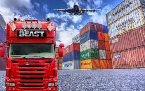 Avião e caminhão como transportes modais